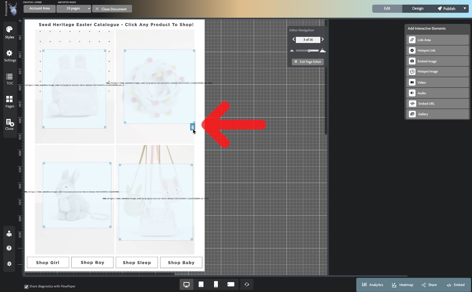Link tools in FlowPaper